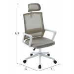 ΚΑΡΕΚΛΑ ΓΡΑΦΕΙΟΥ VELOCITY HM1229.02 ΛΕΥΚΟ PP--ΑΝΟΙΧΤΟ ΓΚΡΙ MESH 61x62x123Υεκ - Image 2