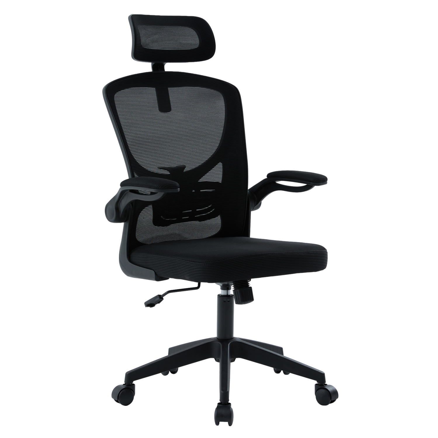 karekla-grafeioy-fb9123001-mayro-mesh-pp ΚΑΡΕΚΛΑ ΓΡΑΦΕΙΟΥ FLOATER HM1230.01 ΜΑΥΡO MESH & PP 62x62x106-116Υεκ - Image 1
