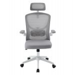 ΚΑΡΕΚΛΑ ΓΡΑΦΕΙΟΥ FLOATER HM1230.02 ΛΕΥΚΟ PP--ΑΝΟΙΧΤΟ ΓΚΡΙ MESH 62x62x106-116Υεκ - Image 3