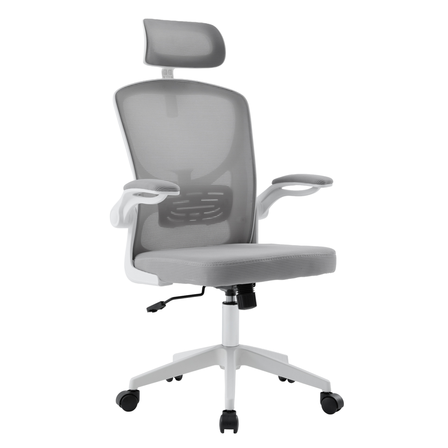 karekla-grafeioy-fb9123002-leyko-pp-anoi ΚΑΡΕΚΛΑ ΓΡΑΦΕΙΟΥ FLOATER HM1230.02 ΛΕΥΚΟ PP--ΑΝΟΙΧΤΟ ΓΚΡΙ MESH 62x62x106-116Υεκ - Image 1