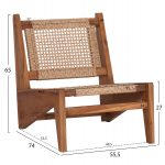 ΚΑΡΕΚΛΑ LOUNGE LUKILLA HM9913 ΞΥΛΟ TEAK ΣΕ ΦΥΣΙΚΟ--ΣΥΝΘ.ΣΧΟΙΝΙ ΜΠΕΖ 55,5x74x65Υεκ. - Image 2