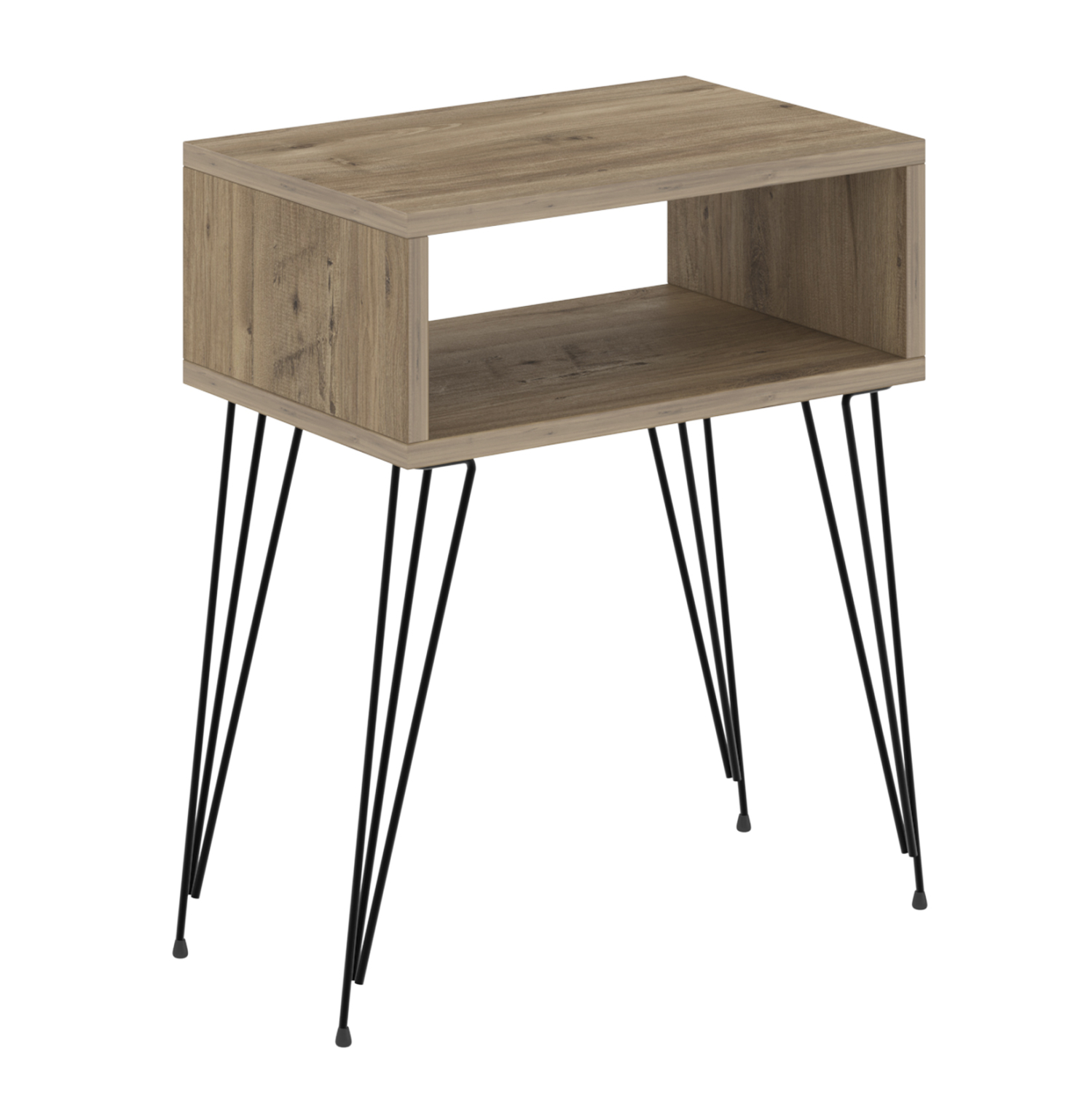 komodino-fb91818404-melamini-fysiko-xylo ΚΟΜΟΔΙΝΟ TODD HM18184.04 ΜΕΛΑΜΙΝΗ ΦΥΣΙΚΟ ΞΥΛΟΥ-ΜΕΤΑΛ.ΜΑΥΡΑ ΠΟΔΙΑ 45x30x58Υεκ. - Image 1