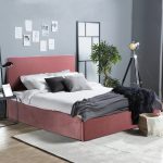 ΚΡΕΒΑΤΙ ΔΙΠΛΟ & ΣΤΡΩΜΑ ALLIE HM21273.02 ΣΑΠΙΟ ΜΗΛΟ ΒΕΛΟΥΔΟ ΜΕ ΑΠΟΘ.ΧΩΡΟ--ΓΙΑ 160x200εκ - Image 2