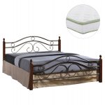 ΚΡΕΒΑΤΙ ΔΙΠΛΟ & ΣΤΡΩΜΑ CELINA HM21328 ΜΕΤΑΛΛΟ & ΞΥΛΟ ΣΕ DIRTY OAK--ΣΤΡΩΜΑ 150x200εκ