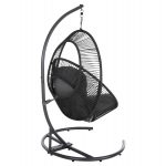 ΚΡΕΜΑΣΤΗ ΦΩΛΙΑ RULER HM6083 ΜΑΥΡΟ ΜΕΤΑΛΛΟ ΚΑΙ ΣΥΝΘ.RATTAN-ΓΚΡΙ ΜΑΞΙΛΑΡΙ 120x110x190Υ - Image 5