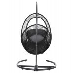ΚΡΕΜΑΣΤΗ ΦΩΛΙΑ RULER HM6083 ΜΑΥΡΟ ΜΕΤΑΛΛΟ ΚΑΙ ΣΥΝΘ.RATTAN-ΓΚΡΙ ΜΑΞΙΛΑΡΙ 120x110x190Υ - Image 6