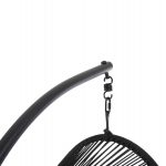 ΚΡΕΜΑΣΤΗ ΦΩΛΙΑ RULER HM6083 ΜΑΥΡΟ ΜΕΤΑΛΛΟ ΚΑΙ ΣΥΝΘ.RATTAN-ΓΚΡΙ ΜΑΞΙΛΑΡΙ 120x110x190Υ - Image 9