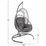 ΚΡΕΜΑΣΤΗ ΦΩΛΙΑ RULER HM6083.02 ΚΑΠΟΥΤΣΙΝΟ ΜΕΤΑΛ.- P.E.RATTAN-ΜΑΞΙΛΑΡΙ 120x110x190Υ - Image 2