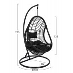 ΚΡΕΜΑΣΤΗ ΠΟΛΥΘΡΟΝΑ ΦΩΛΙΑ CALLIE HM5541.02 ΜΕ ΜΑΥΡΟ WICKER & ΜΑΞΙΛΑΡΙΑ Φ105Χ195Υ εκ. - Image 2