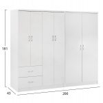ΝΤΟΥΛΑΠΑ 6ΦΥΛΛΗ BLAKELY HM21235.05 ΜΕΛΑΜΙΝΗ ΧΡΩΜΑ ΛΕΥΚΟ 201x43x181Υεκ - Image 2