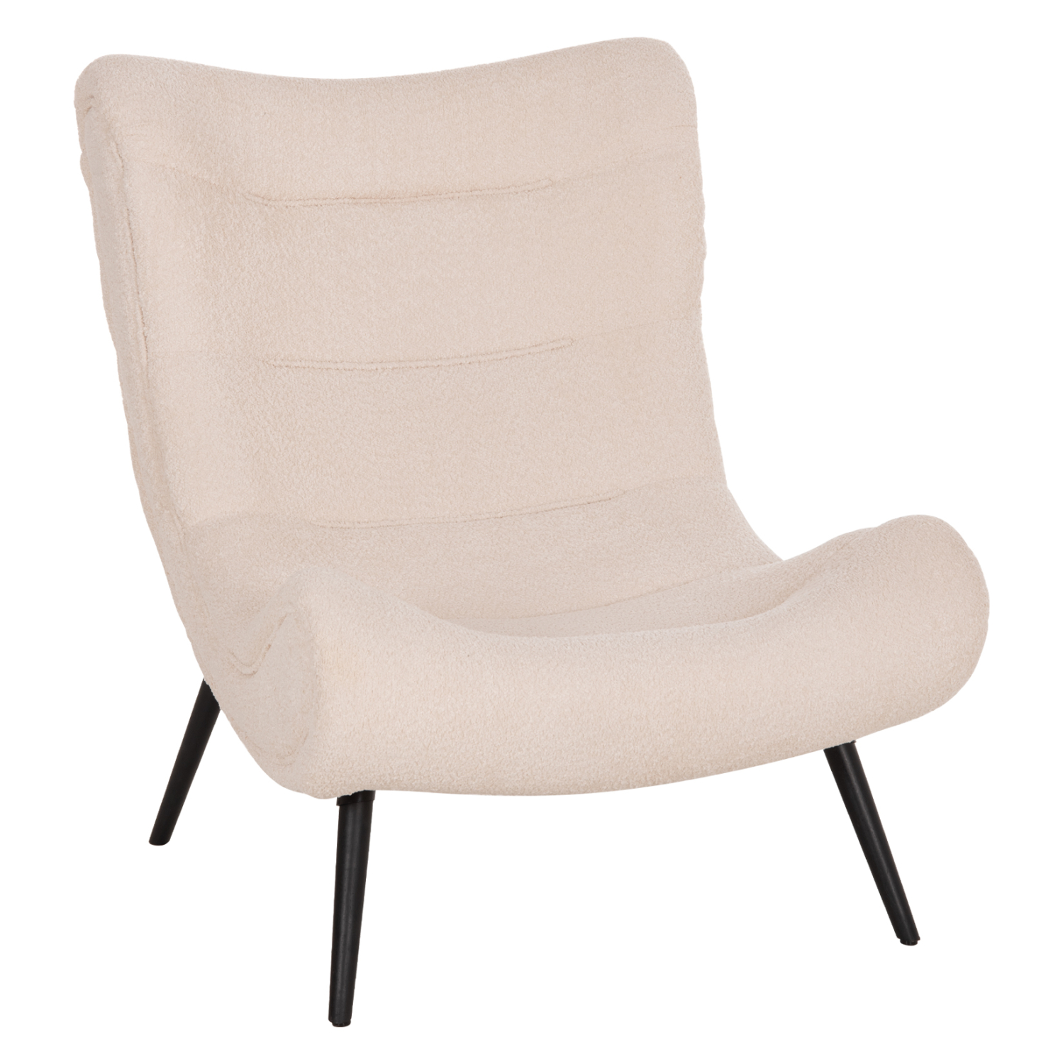 polythrona-fb9960506-ekroy-mpoykle-yfasm ΠΟΛΥΘΡΟΝΑ BRYM HM9605.06 ΕΚΡΟΥ ΜΠΟΥΚΛΕ ΥΦΑΣΜΑ-ΜΑΥΡΑ ΞΥΛΙΝΑ ΠΟΔΙΑ 97x80x100Υ εκ. - Image 1