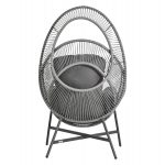 ΠΟΛΥΘΡΟΝΑ-ΦΩΛΙΑ RULER HM6506.01 ΓΚΡΙ ΜΕΤΑΛΛΟ-P.E.RATTAN-ΜΑΞΙΛΑΡΙΑ 90x85x149Υεκ - Image 5