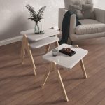 ΣΕΤ 3ΤΜΧ ΒΟΗΘΗΤΙΚΑ ΤΡΑΠΕΖΑΚΙΑ REACHER HM18176.01 ΜΕΛΑΜΙΝΗ ΣΕ SONAMA-ΛΕΥΚΟ 40x30x40Υεκ. - Image 3