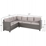 ΣΕΤ ΣΑΛΟΝΙ ΓΩΝΙΑ & ΤΡΑΠΕΖΙ CARSON HM6078.01 ΓΚΡΙ ΣΥΝΘ.RATTAN-ΜΑΞΙΛΑΡΙΑ - Image 2