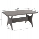 ΣΕΤ ΣΑΛΟΝΙ ΓΩΝΙΑ & ΤΡΑΠΕΖΙ CARSON HM6078.01 ΓΚΡΙ ΣΥΝΘ.RATTAN-ΜΑΞΙΛΑΡΙΑ - Image 3
