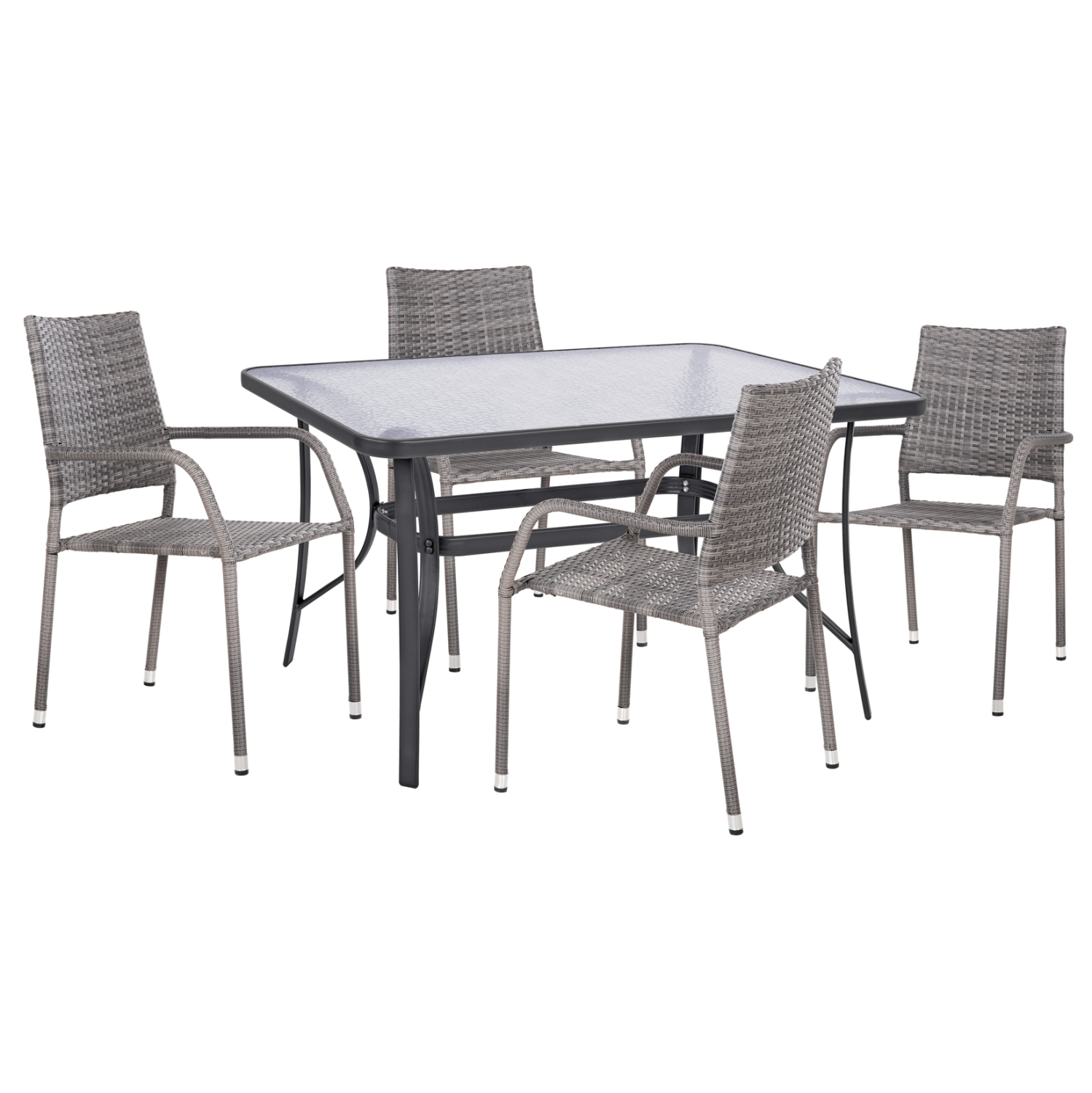 set-trapezarias-5tmch-exchoroy-fb9108740 ΣΕΤ ΤΡΑΠΕΖΑΡΙΑΣ 5ΤΜΧ ΕΞ.ΧΩΡΟΥ BRUNO HM10874.02 ΜΕΤΑΛΛΟ & WICKER ΣΕ ΓΚΡΙ - Image 1