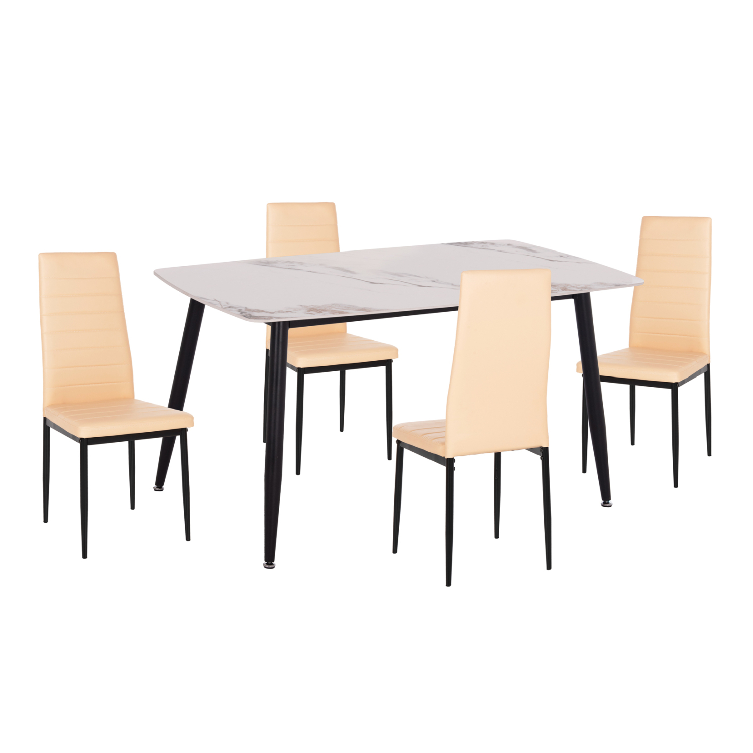 set-trapezarias-5tmch-fb92126602-keramik ΣΕΤ ΤΡΑΠΕΖΑΡΙΑΣ 5ΤΜΧ RAVEN HM21266.02 ΚΕΡΑΜΙΚΟ TOP CALACATTA--ΚΡΕΜ PU - Image 1