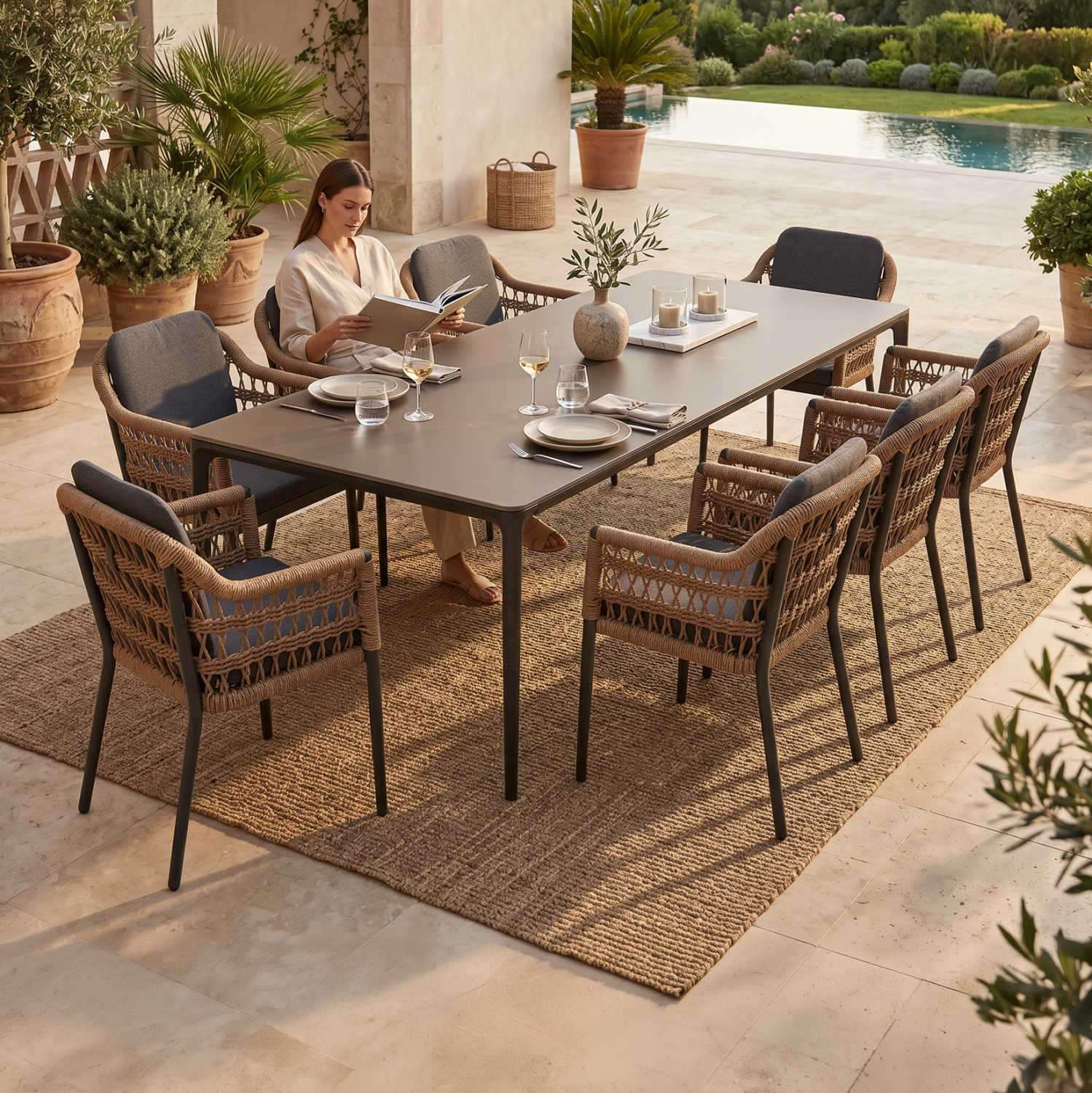 set-trapezarias-9tmch-fb91086501-gkri-al ΣΕΤ ΤΡΑΠΕΖΑΡΙΑΣ 9ΤΜΧ STAD HM10865.01 ΓΚΡΙ ΑΛΟΥΜΙΝΙΟ-SINTERED STONE TOP-OLEFIN - Image 1