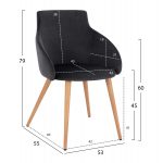 ΣΕΤ ΤΡΑΠΕΖΑΡΙΑΣ ΕΣ.ΧΩΡΟΥ 5ΤΜΧ KELVIN HM10886.05 ΜΕΛΑΜΙΝΗ SONAMA OAK-ΜΑΥΡΟ ΒΕΛΟΥΔΟ - Image 3