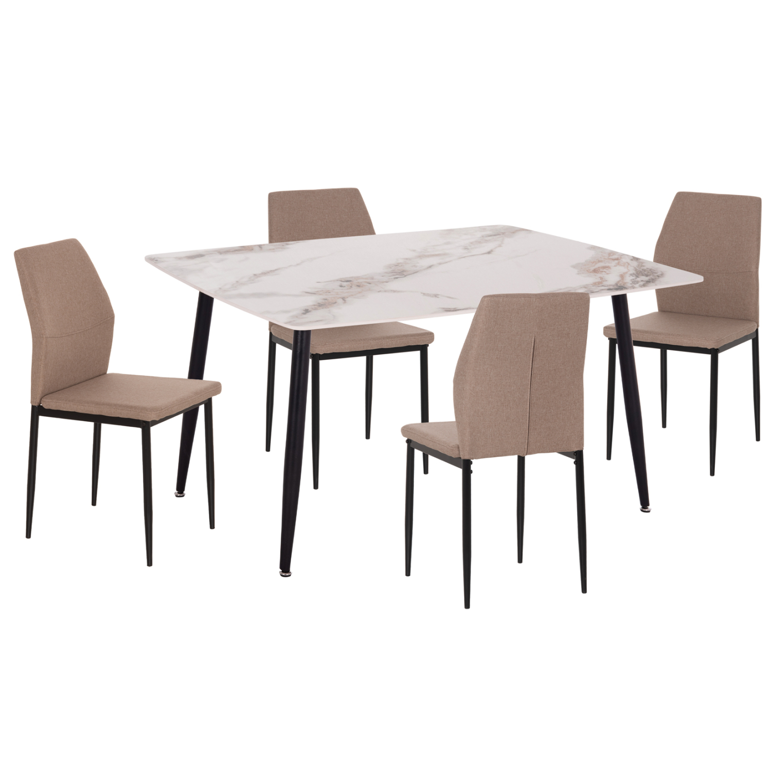 set-trapezarias-esotchoroy-5tmch-fb91086 ΣΕΤ ΤΡΑΠΕΖΑΡΙΑΣ ΕΣΩΤ.ΧΩΡΟΥ 5ΤΜΧ HM10867.04 ΤΡΑΠΕΖΙ & 4 ΚΑΡΕΚΛΕΣ ΜΕ ΥΦΑΣΜΑ ΜΠΕΖ - Image 1