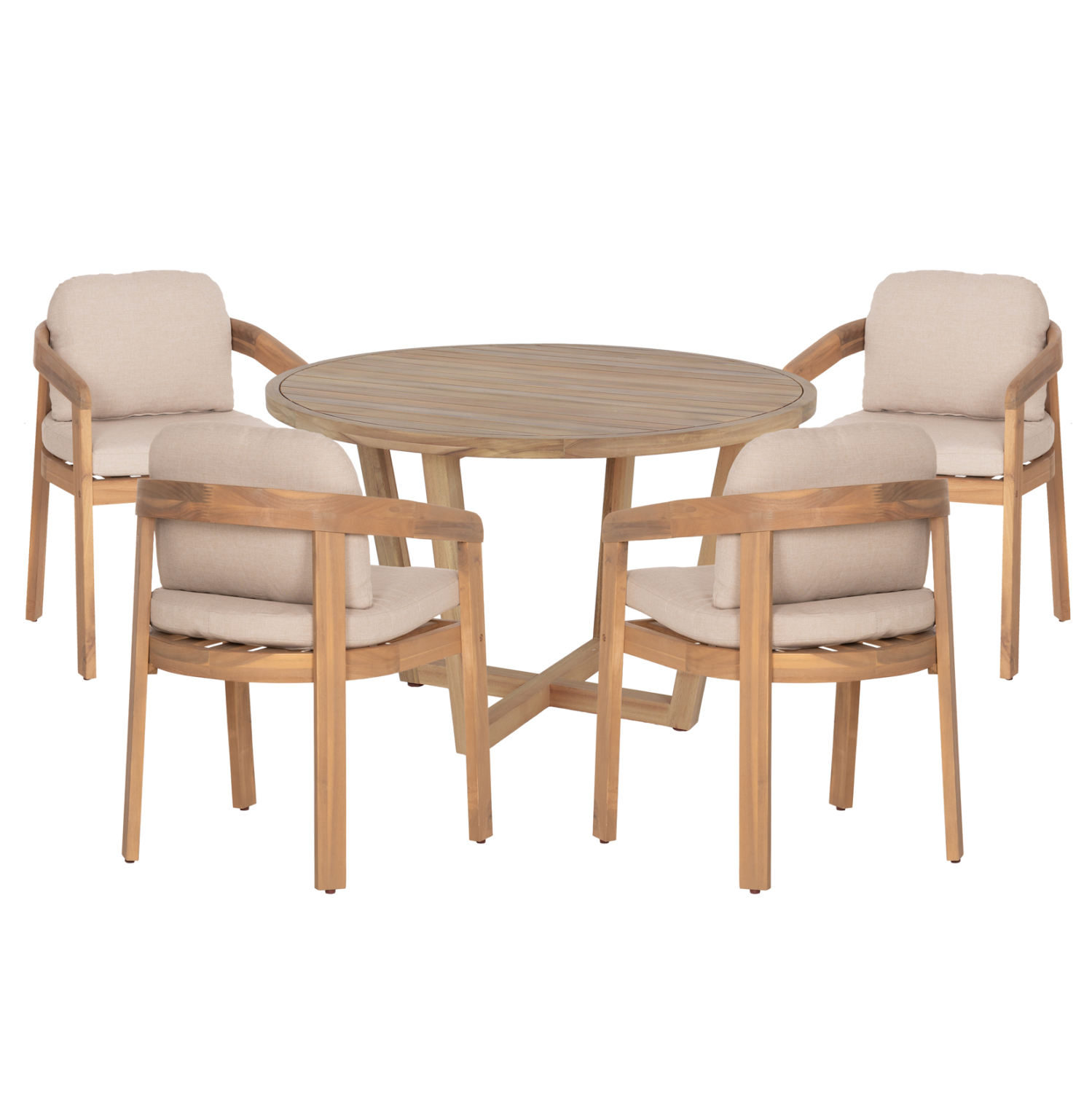 set-trapezarias-exchoroy-5tmch-fb910902- ΣΕΤ ΤΡΑΠΕΖΑΡΙΑΣ ΕΞ.ΧΩΡΟΥ 5ΤΜΧ PARAISO HM10902 ΞΥΛΟ ΑΚΑΚΙΑΣ ΦΥΣΙΚΟ--ΜΑΞΙΛΑΡΙΑ ΜΠΕΖ - Image 1