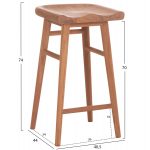 ΣΚΑΜΠΟ ΜΠΑΡ BOLMAR HM18108 ΞΥΛΟ ΤΕΑΚ ΣΕ ΦΥΣΙΚΟ 40.5x44x74Υεκ. - Image 2