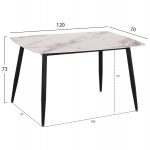 ΤΡΑΠΕΖΙ RAVEN HM9854.04 ΚΕΡΑΜΙΚΟ TOP ΜΕ ΟΨΗ ΜΑΡΜΑΡΟΥ τ.CALACATTA 120x70x73Υεκ. - Image 2