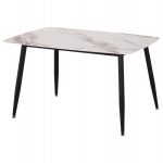 ΤΡΑΠΕΖΙ RAVEN HM9854.04 ΚΕΡΑΜΙΚΟ TOP ΜΕ ΟΨΗ ΜΑΡΜΑΡΟΥ τ.CALACATTA 120x70x73Υεκ. - Image 4