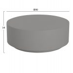 ΤΡΑΠΕΖΙ ΜΕΣΗΣ ΣΤΡΟΓΓΥΛΟ KYOKO HM6579.01 ΓΚΡΙ FIBER CEMENT Φ90x34Υεκ. - Image 2