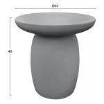 ΤΡΑΠΕΖΙ ΜΕΣΗΣ ΣΤΡΟΓΓΥΛΟ HIKARI HM6593.01 ΓΚΡΙ FIBER CEMENT Φ46x48Υεκ. - Image 2