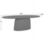 ΤΡΑΠΕΖΙ ΤΡΑΠΕΖΑΡΙΑΣ ΟΒΑΛ BRECCAN HM6577.01 ΓΚΡΙ FIBER CEMENT 240x100x75Υεκ. - Image 2