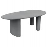 ΤΡΑΠΕΖΙ ΤΡΑΠΕΖΑΡΙΑΣ ΟΒΑΛ VOLPE HM6599.01 ΓΚΡΙ FIBER CEMENT 240x100x75Υεκ
