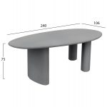 ΤΡΑΠΕΖΙ ΤΡΑΠΕΖΑΡΙΑΣ ΟΒΑΛ VOLPE HM6599.01 ΓΚΡΙ FIBER CEMENT 240x100x75Υεκ - Image 2
