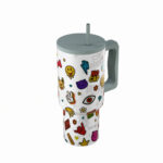 ESTIA ΘΕΡΜΟΣ STRAW TUMBLER XL SAVE THE AEGEAN 900ml URBAN VIBES - Image 2