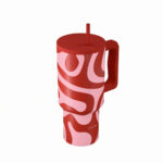ESTIA ΘΕΡΜΟΣ STRAW TUMBLER XL SAVE THE AEGEAN 900ml CORAL WAVES - Image 2