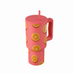 ESTIA ΘΕΡΜΟΣ STRAW TUMBLER XL SAVE THE AEGEAN 900ml ORANGE POP - Image 2