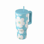 ESTIA ΘΕΡΜΟΣ STRAW TUMBLER XL SAVE THE AEGEAN 900ml BLUE DAISY - Image 2