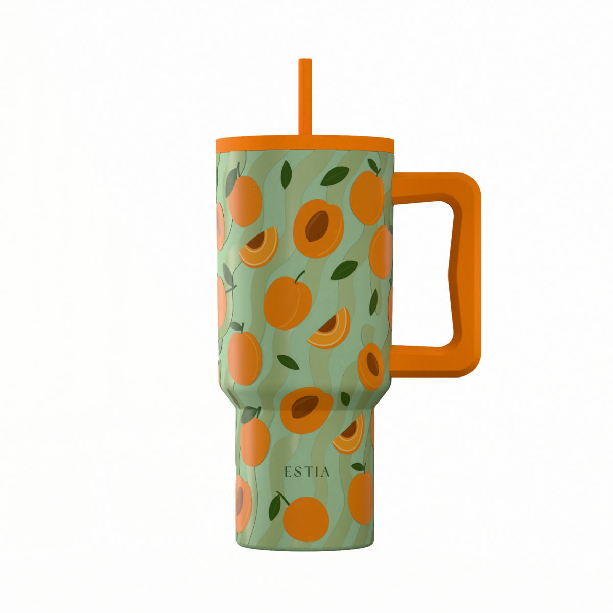 0017306_-straw-tumbler-xl-save-the-aegean-900ml-peach-garden ESTIA ΘΕΡΜΟΣ STRAW TUMBLER XL SAVE THE AEGEAN 900ml PEACH GARDEN - Image 1