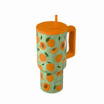 ESTIA ΘΕΡΜΟΣ STRAW TUMBLER XL SAVE THE AEGEAN 900ml PEACH GARDEN - Image 2