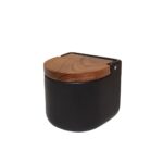 Andrea House - Κεραμικό Δοχείο Για Αλάτι Ceramic Black/Acacia