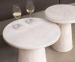 Andrea House - Τραπέζι Σαλανιού Travertine Effect Ø60cm - Image 3