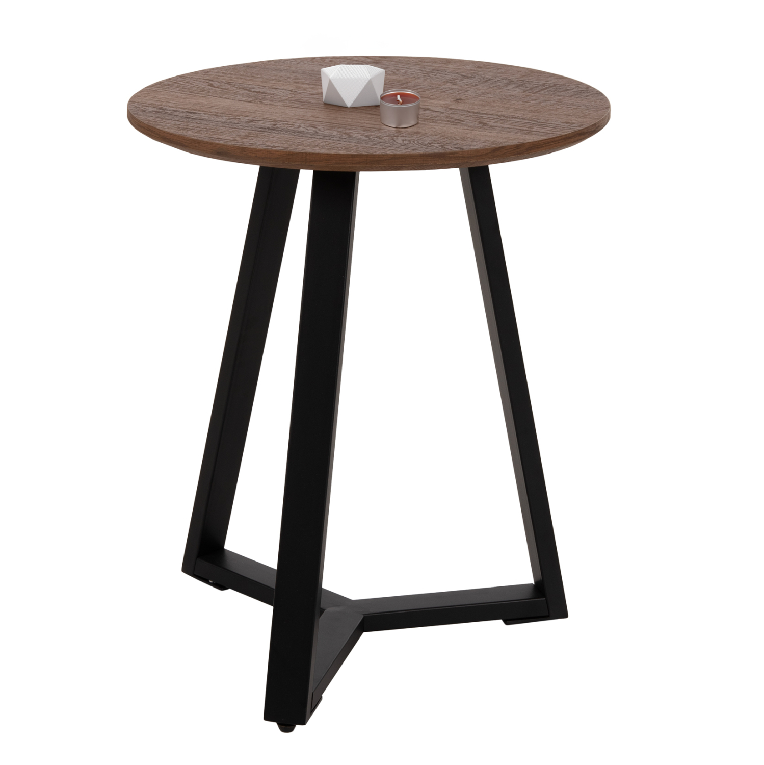 boithitiko-trapezaki-fb9958704-mdf-karyd ΒΟΗΘΗΤΙΚΟ ΤΡΑΠΕΖΑΚΙ ROCKET HM9587.04 MDF ΚΑΡΥΔΙ-ΜΑΥΡΗ ΜΕΤΑΛΛΙΚΗ ΒΑΣΗ Φ45x55Υεκ. - Image 1