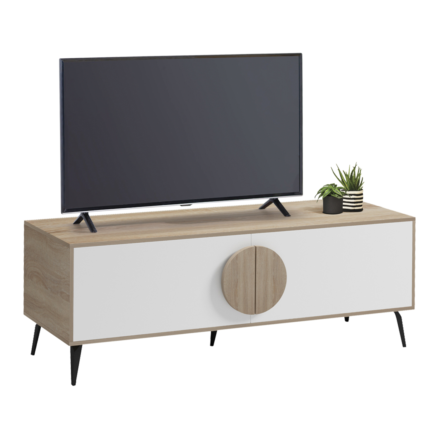 epiplo-tileorasis-fb91836911-melamini-so ΕΠΙΠΛΟ ΤΗΛΕΟΡΑΣΗΣ SAVORE HM18369.11 ΜΕΛΑΜΙΝΗ SONAMA/ΛΕΥΚΟ 140Χ35.5Χ51Υεκ. - Image 1