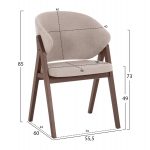 ΚΑΡΕΚΛΑ HANA HM9746.11 RUBBERWOOD ΣΕ ΜΑΥΡΟ ΧΡΩΜΑ-ΓΚΡΙ ΥΦΑΣΜΑ 55,5x60x85Yεκ. - Image 2