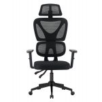 ΚΑΡΕΚΛΑ ΓΡΑΦΕΙΟΥ NOVAR HM1218.01 ΜΑΥΡO MESH--ΒΑΣΗ PP 51x49x121-129Υεκ - Image 3