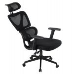 ΚΑΡΕΚΛΑ ΓΡΑΦΕΙΟΥ NOVAR HM1218.01 ΜΑΥΡO MESH--ΒΑΣΗ PP 51x49x121-129Υεκ - Image 6