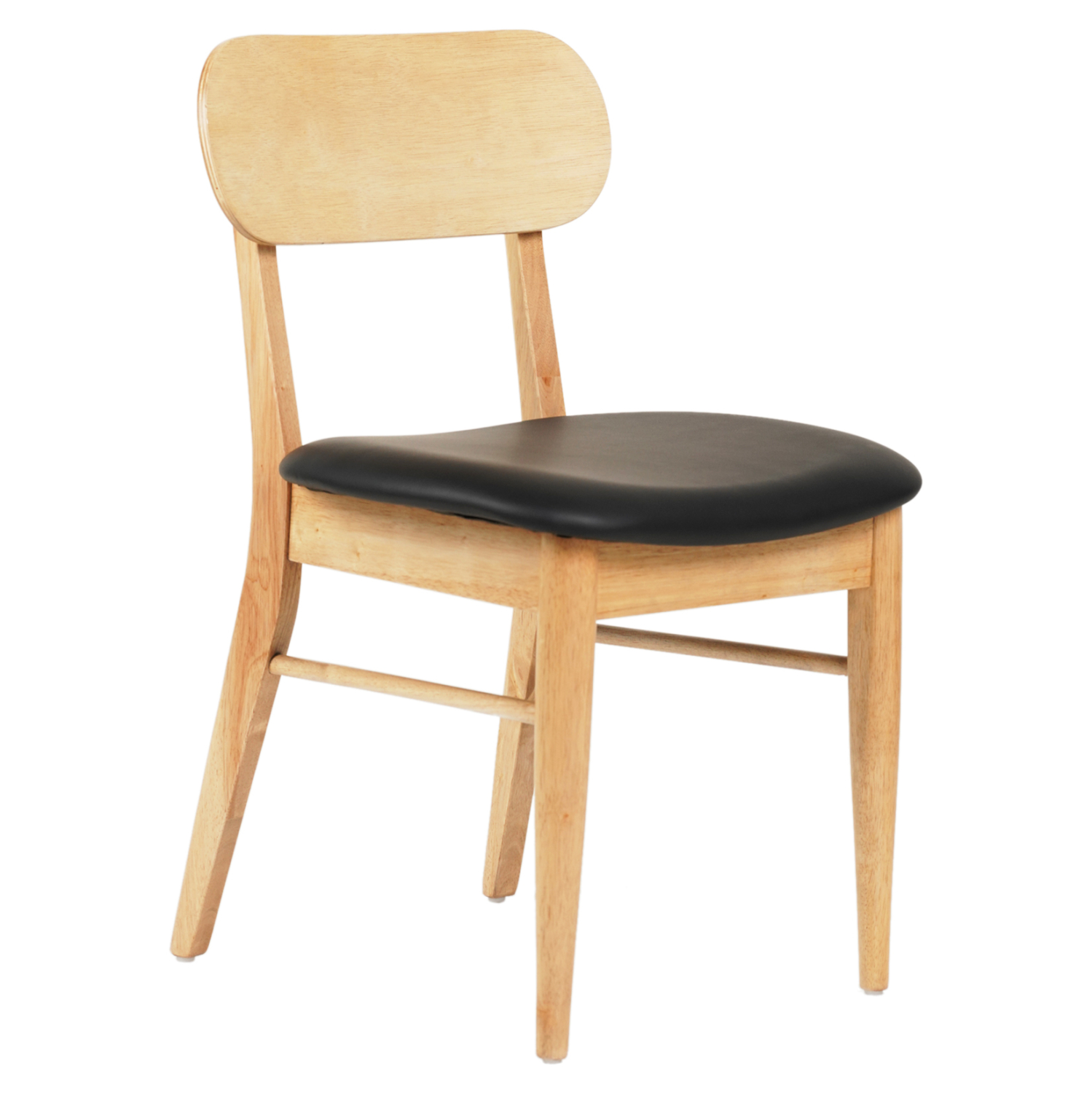 karekla-trapezarias-fb9994501-rubberwood KΑΡΕΚΛΑ ΤΡΑΠΕΖΑΡΙΑΣ SEKOR HM9945.01 RUBBERWOOD-ΜΑΥΡΟ PU 50x50x80Υεκ. - Image 1