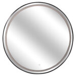 ΚΑΘΡΕΠΤΗΣ ΤΟΙΧΟΥ ΣΤΡΟΓΓΥΛΟΣ ROUNDER HM4503.01 ΑΛΟΥΜΙΝΙΟ ΣΕ ΜΑΥΡΟ-ΦΩΤΙΣΜΟΣ LED Φ80εκ. - Image 4