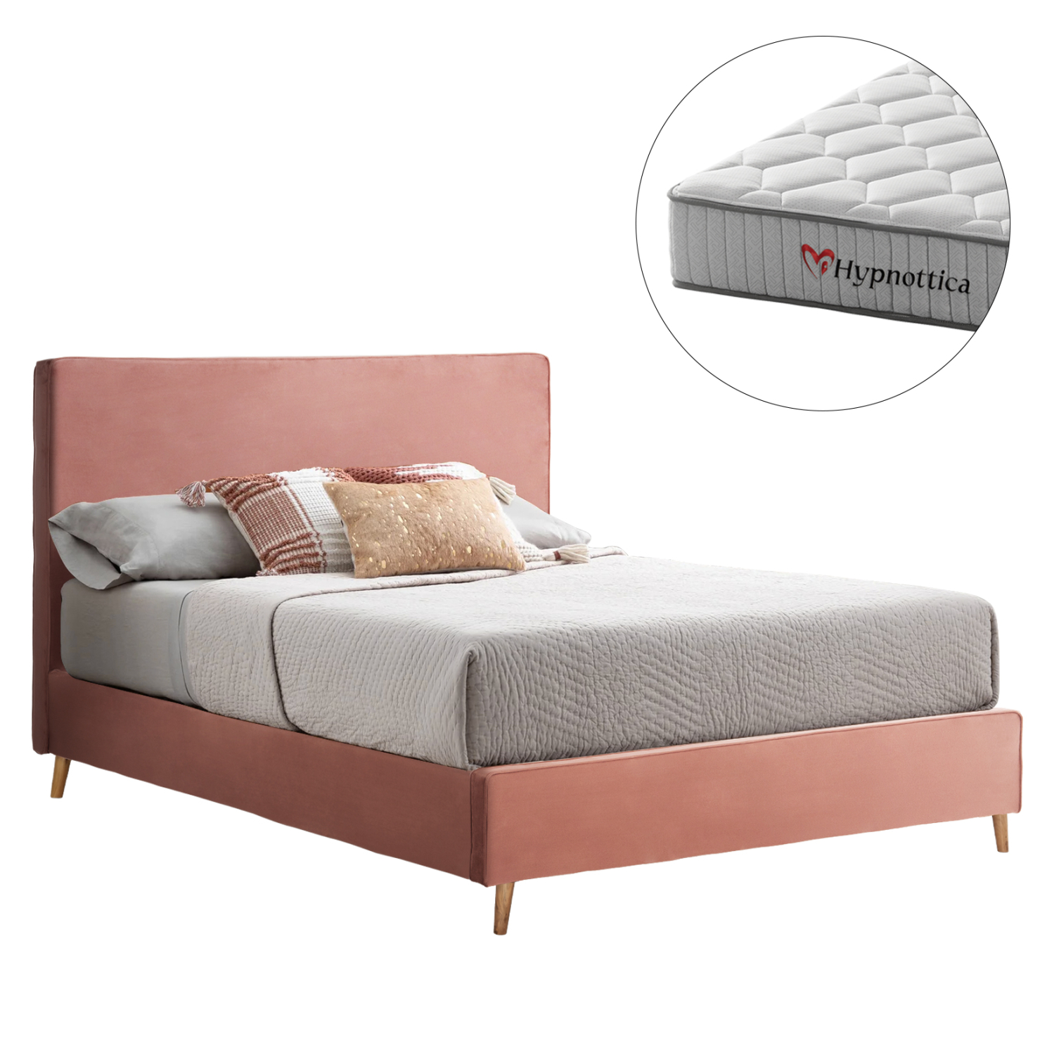 krebati-diplo-me-stroma-fb91076903-beloy ΚΡΕΒΑΤΙ ΔΙΠΛΟ ΜΕ ΣΤΡΩΜΑ INDRA HM10769.03 ΒΕΛΟΥΔΟ ΣΑΠΙΟ ΜΗΛΟ--ΓΙΑ ΣΤΡΩΜΑ 160x200εκ - Image 1