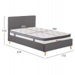 ΚΡΕΒΑΤΙ ΔΙΠΛΟ ΜΕ ΣΤΡΩΜΑ INDRA HM10810.01 ΓΚΡΙ ΥΦΑΣΜΑ--ΓΙΑ ΣΤΡΩΜΑ 160x200εκ - Image 3